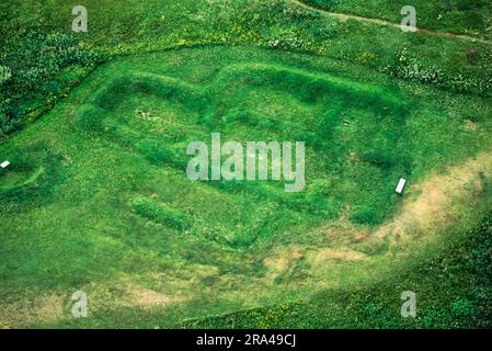 Luftaufnahme von L'Anse aux Meadows, Neufundland, Kanada Stockfoto