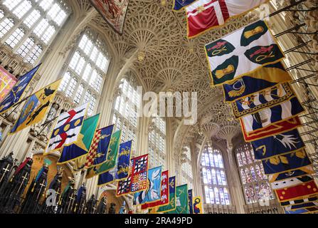 Die wunderschöne King Heinrich VII's Lady Chapel am östlichen Ende der Westminster Abbey, London, Großbritannien Stockfoto