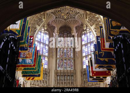 Die wunderschöne King Heinrich VII's Lady Chapel am östlichen Ende der Westminster Abbey, London, Großbritannien Stockfoto