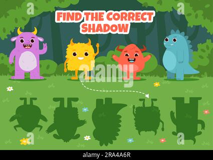 Das Konzept „Schatten für Monster finden“ Stock Vektor