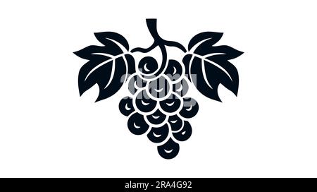 Vektordarstellung des Traubenobstsymbols auf weißem Hintergrund. Stock Vektor