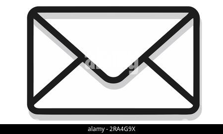 Vektorillustration des E-Mail-Umschlagsymbols auf weißem Hintergrund Stock Vektor