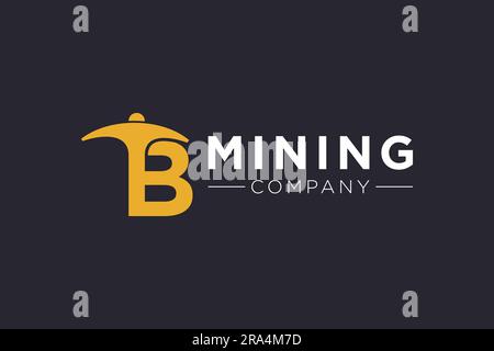 Vektor für Designvorlage mit Buchstabe B. Mining Logo-Symbol Stock Vektor