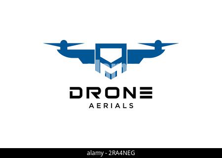 Design-Vorlage für das Logo der Drohne. Fotografischer Drohnen-Ikon-Vektor. Kreatives Design. Stock Vektor