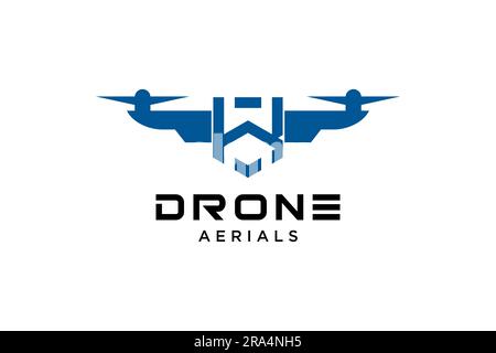 Design-Vorlage für das Logo der K-Drohne. Fotografischer Drohnen-Ikon-Vektor. Kreatives Design. Stock Vektor