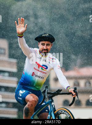 Bilbao, Spanien. 29. Juni 2023. Bild von Alex Whitehead/SWpix.com - 29/06/2023 - Radfahren - 2023 Tour de France - große Abfahrt: Team-Präsentation - Guggenheim Museum, Bilbao, Baskenland - Peter Sagan von TotalEnergies Credit: SWpix/Alamy Live News Stockfoto