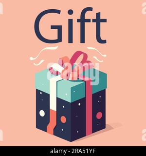 Flache Vektordarstellung der Geschenkbox Stock Vektor