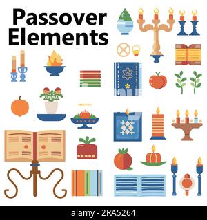 Ein Satz von Vektorelementen des Typs „Passover“ Stock Vektor