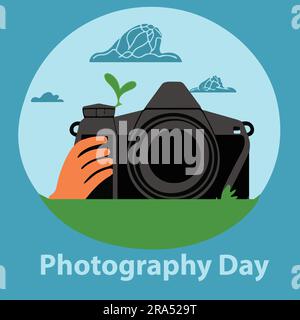 Weltfotografie Tag Flachvektordarstellung Stock Vektor