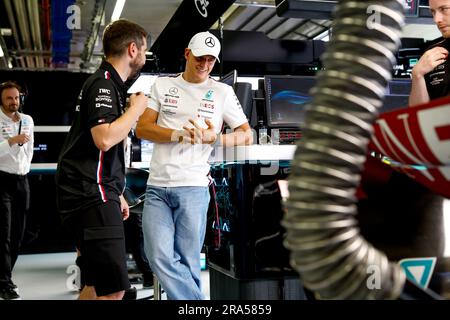SCHUMACHER Mick (Gger), Reserve Driver des Mercedes AMG F1 Teams, Portrait während der Formel 1 Rolex Grosser Preis von Osterreich 2023, 2023 Grand Prix in Österreich, 9. Runde der Formel-1-Weltmeisterschaft 2023 vom 30. Juni bis 2. Juli 2023 auf dem Red Bull Ring in Spielberg, Österreich Stockfoto