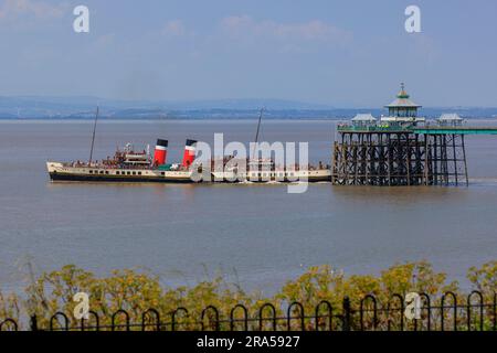 PS Waverley fährt nach Penarth und dann nach Minehead Stockfoto