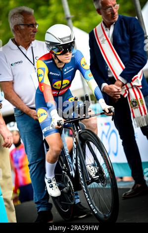 Chianciano Terme, Italien. 30. Juni 2023. REALINI Gaia (ITA) - Team LIDL - TREK - Giro d'Italia Frauen 2023. Erste Etappe in Chianciano Terme. Zeitversuch. Beginn der Bühne in Stage 1 - Giro d'Italia der Frauen, Giro d'Italia in Chianciano Terme, Italien, Juni 30 2023 Kredit: Independent Photo Agency/Alamy Live News Stockfoto