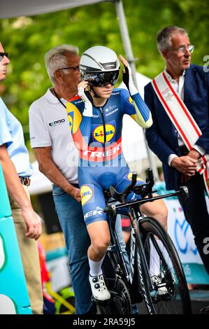 Chianciano Terme, Italien. 30. Juni 2023. REALINI Gaia (ITA) - Team LIDL - TREK - Giro d'Italia Frauen 2023. Erste Etappe in Chianciano Terme. Zeitversuch. Beginn der Bühne in Stage 1 - Giro d'Italia der Frauen, Giro d'Italia in Chianciano Terme, Italien, Juni 30 2023 Kredit: Independent Photo Agency/Alamy Live News Stockfoto