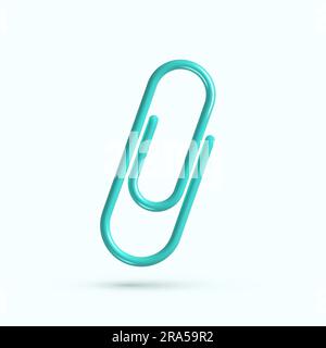 Büroklammersymbol. Realistische 3D-Vektordarstellung. Stock Vektor