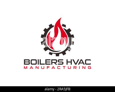 HLK-Logo-Design, Heizungs-, Lüftungs- und Klimaanlage, HLK-Logo-Vorlagenkollektion Stock Vektor