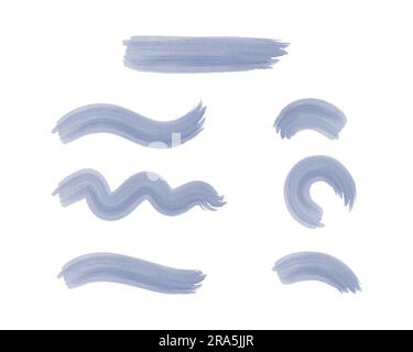 Legen Sie für das Design Aquarelle Pinselstriche fest. . Vektordarstellung Stock Vektor