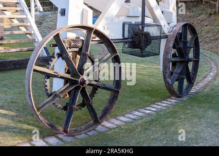 CLAYTON, EAST SUSSEX, UK - JANUAR 3 : Nahaufnahme eines Teils der Jill Windmill an einem Wintertag in Clayton, East Sussex am 3. Januar 2009 Stockfoto