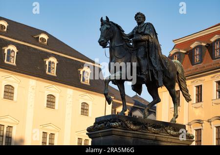 Carl-August-Denkmal, Platz der Demokratie, Weimar, Thüringen, Deutschland Stockfoto