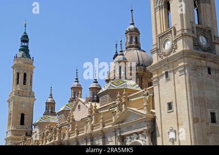 Basilica nuestra Senora del Pilar de Zaragoza, Catedral Salvador, Saragoza, Aragon, Spanien Stockfoto