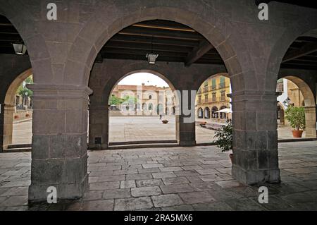 Poble Espanyol de Montjuic, Plaza Mayor, Barcelona, Katalonien, Spanien, Spanisches Dorf Stockfoto