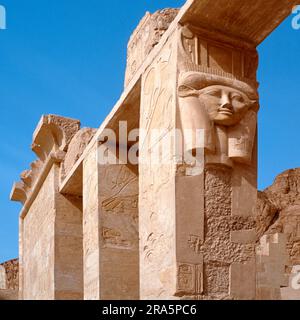 Porträt der Hatschepsut, Cachette aus Deir el-Bahari, Grab in Nekropolis, Ägypten Stockfoto