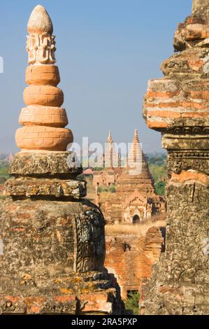 Blick vom Tayoke Pyay Tempel, Bagan, Burma, Pagan, Myanmar Stockfoto