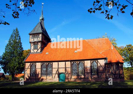 Kirche St. Mary, Tripkau, Niedersächsisches Elbtal Biosphärenreservat, Elbtal, Büro Neuhaus, Niedersachsen, Deutschland Stockfoto