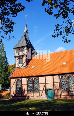 Kirche St. Mary, Tripkau, Niedersächsisches Elbtal Biosphärenreservat, Elbtal, Büro Neuhaus, Niedersachsen, Deutschland Stockfoto