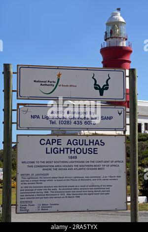 Cape Agulhas Lighthouse in S. Stockfoto