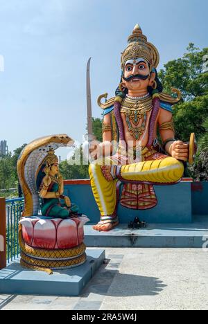 Schutzgöttin Ayyanar bei Salem, Tamil Nadu, Südindien, Indien, Asien. Ayyanar ist ein dorfgott, der hauptsächlich in Tamil Nadu verehrt wird. Er ist es Stockfoto