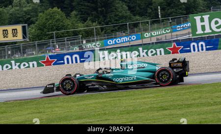 Spielberg, Österreich. 01. Juli 2023. Red Bull Ring Circuit, Spielberg, Österreich, 01. Juli 2023, Nr. 14 Fernando Alonso ESP Aston Martin Aramco Cognizant Formel-1-Team bei FORMEL 1 ROLEX GROSSER PREIS VON ÖSTERREICH 2023 - Sprint Shootout - Formel-1-Meisterschaftsgutschrift: Live Media Publishing Group/Alamy Live News Stockfoto