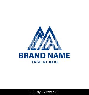 MA-Logo-Design, Logo-Design-Vorlage Stock Vektor