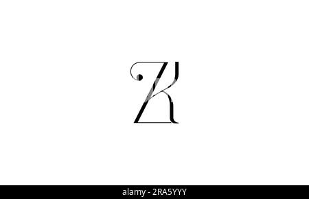 ZK, KZ, Monogramm mit abstrakten Buchstaben und Logo Stock Vektor