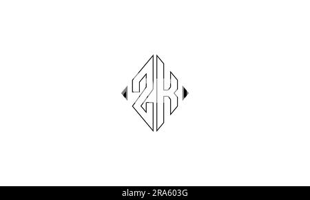 ZK, KZ, Monogramm mit abstrakten Buchstaben und Logo Stock Vektor
