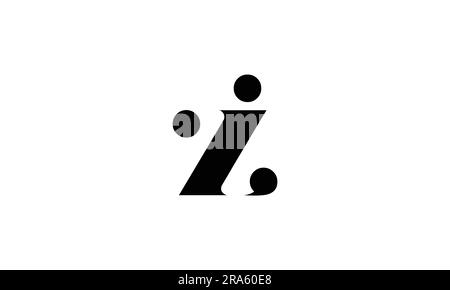 ZI, IZ, Monogramm mit abstrakten Buchstaben und Logo Stock Vektor