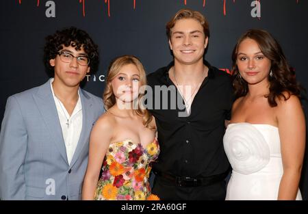 Los Angeles, Ca. 30. Juni 2023. Noen Perez, Channah Zeitung, Thomas Robie, Charlotte Fountain-Jardim bei der Los Angeles Premiere VON Natty klopft am 30. Juni 2023 bei Harmony Gold in Los Angeles, Kalifornien. Kredit: Faye Sadou/Media Punch/Alamy Live News Stockfoto