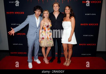 Los Angeles, Ca. 30. Juni 2023. Noen Perez, Channah Zeitung, Thomas Robie, Charlotte Fountain-Jardim bei der Los Angeles Premiere VON Natty klopft am 30. Juni 2023 bei Harmony Gold in Los Angeles, Kalifornien. Kredit: Faye Sadou/Media Punch/Alamy Live News Stockfoto