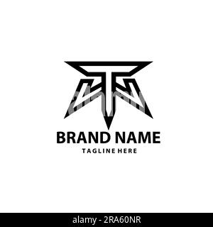 TW-Buchstabe erstes trendiges Monogramm, WT-Logo-Design Stock Vektor