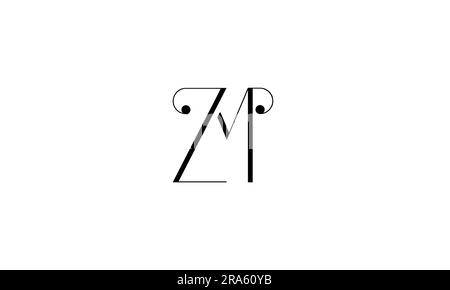 ZM, MZ, Monogramm mit abstrakten Buchstaben und Logo Stock Vektor