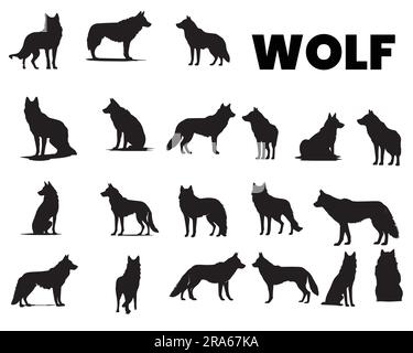 Eine Vektordarstellung von Silhouette Wolf Stock Vektor