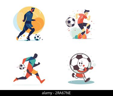 Ein Satz Flat-Football-Vektorbilder Stock Vektor