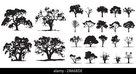 Ein Vektordesign mit Silhouette „Toter Baum“ Stock Vektor