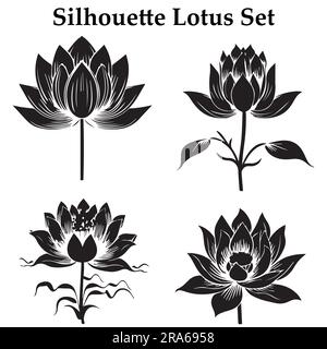 Eine Darstellung der Silhouette Lotus-Blume Stock Vektor