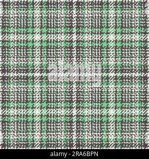 Kariertes Karomuster aus Textilgewebe mit Muster und einem nahtlosen Schottenvektor im Hintergrund in Grau und Weiß. Stock Vektor