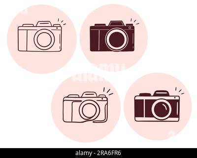 Kamera. Kamerasymbole. Symbole für Instagram Storys, Websites und andere soziale Netzwerke. Stockfoto