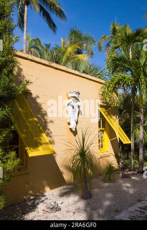 Fort Lauderdale, Florida, USA. Architektonische Details des historischen Bonnet House Museum and Gardens, auch bekannt als Bartlett Estate. Stockfoto