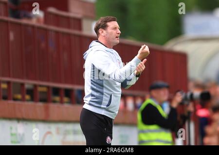 1. Juli 2023; Glebe Park, Brechin, Angus, Schottland: Scottish Pre Season Football Friendly, Brechin City versus Dundee; Brechin City Manager Andy Kirk Stockfoto