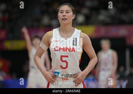 Sydney, Australien. 01. Juli 2023. Wang Siyu von China Frauen Basketballteam während des FIBA Women's Asia Cup 2023 Division Ein Spiel zwischen China und Australien im Quay Centre. Endstand: China 74:60 Australien. (Foto: Luis Veniegra/SOPA Images/Sipa USA) Guthaben: SIPA USA/Alamy Live News Stockfoto