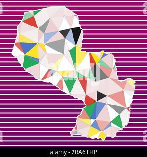 Paraguay-Vektorillustration. Paraguay-Design auf verlaufendem Streifen-Hintergrund. Technologie, Internet, Netzwerk, Telekommunikationskonzept. Stock Vektor