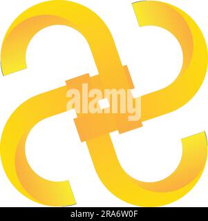 Dollarlogo für 4 Hand Stock Vektor